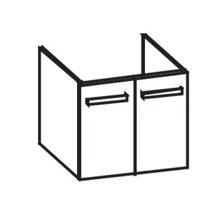 Artiqua 414 Waschtischunterschrank für Avento 415860, 415861 Weiß Glanz, 414-WU2T-V125-7050-68 414-WU2T-V125-7050-68