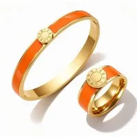 ROUGEMONT Schmuckset Damen Schmuckset Armreif und Ring-Edelstahl-moderner Sommer Schmuck, Wasserfest