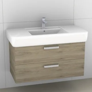 Artiqua 413 Waschtischunterschrank für Renova Plan 122100, 122103 Sanremo Eiche quer NB, 413-WU2L-K1 413-WU2L-K11-7144-428