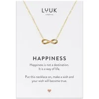 LUUK LIFESTYLE Kette mit Anhänger Infinity I Unendlichkeitszeichen (inkl. persönlicher Spruchkarte), Freundschaftskette, Geschenk für Freundin