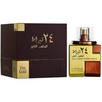 Lattafa Duft-Set 24 Carat Pure Gold Eau de Parfum (EDP) Damen Herren Spray, Orientalisch-würziger Duft mit Amber, Safran, Zimt und Sandelholz