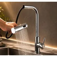 Homeline Küchenarmatur Küchenarmatur 360° Wasserhahn Küche Mischbatterie Spültisch Chrom (Mit flexibel, Schläuche, Wasserhahn)