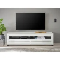 Home affaire Lowboard Cantara, TV-Unterteil modern, Kommode in Eiche Evoke, Weiß o Kaschmir, schwarze Stangengriffe, ausreichend Stauraum, vielseitig einsetzbar
