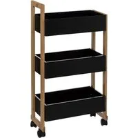 5five Simply Smart Badregal Badezimmerwagen, Bambusschrank BAMBOO - 3 Ebenen
