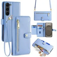 betterfon Handykette für Samsung Galaxy Leder Umhänge Hülle mit Kartenfächer, 5 Kartenfächer + verstellbare Kette & Standfunktion mit TPU-Schutz