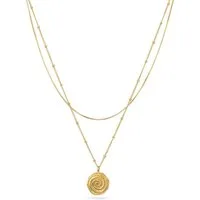 Elli Ketten-Set Layer Plättchen Spirale 925 Sterling Silber vergoldet