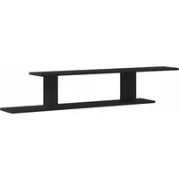 vidaXL Regal Wandmontiertes TV Regal Wandhalterung Schwarz Eichen-Optik, 1-tlg.