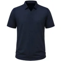 Allthemen Poloshirt Herren Waffelstruktur Poloshirt mit V-Ausschnitt Reverskragen Kurzarm