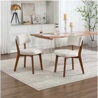 OKWISH 4-Fußstuhl Esszimmerstuhl (2er-Set mit Holzbeinen & gepolstertem Stoff), Polsterstuhl, ergonomisch
