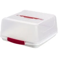 Engelland Kuchentransportbox Kleine Kuchenbox mit transparentem Deckel, Kunststoff, (Vorteils-Set, 1-tlg., sicheres Transportieren), mit Tragegriff und Klickverschluss, BPA-frei, rechteckig, Kunststoff