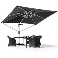 HOMALL Sonnenschirm 300x400 cm Ampelschirm mit Ständer, 360 Grad drehbar, UV-Schutz 50+, 300*400CM, φ330CM, 270*270CM, Gewicht 18-28KG, faltbar, geeignet für Garten, Terrasse, Schwimmbad