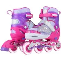 COSTWAY Rollschuhe, Kinder Inliner 4 Größen verstellbar mit LED Rädern