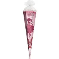 Roth Schultüte Ballerina, 85 cm mit Glitter, eckig, Tüllverschluss, Roth-Spitze, Rüschenborte
