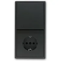McPower Set "Tür1" SHALLOW anthr Schalter+Steckd m Rahmen Unterputzschalter