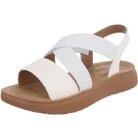 Ital-Design Damen Sandale mit Fersenriemen und Plateausohle Pantolette (92002707) Flach Pantoletten in Weiß