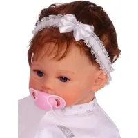 La Bortini Stirnband Kopfband Haarbend in Weiß für Babys und Kinder für Taufe elastisch, mit Schleifchen, für Taufe