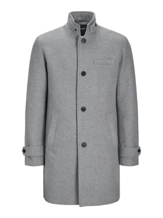 JACK&JONES - JJEMELTON WOOL BLEND COAT SN light grey melange - Gr. - M