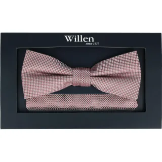 Willen - Schleife und Einstecktuch,Schleife blau,Schleife Hochzeit,Schleife Anzug,Schleife Hemd rosa - Gr. - OS