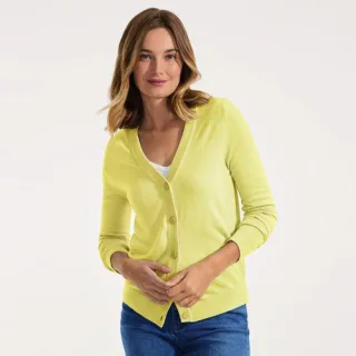 CashTouch Cardigan mit V-Ausschnitt für Damen, Damen, size: regular, Grün, Polyacryl, by Lands' End