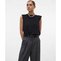 Vero Moda T-Shirt VMEMILY SL GATHERING TOP JRS NOOS Baumwolle, regular fit, Spitze