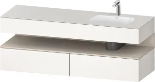 Duravit Qatego Einbauwaschtisch mit Konsolenwaschtischunterbau Weiß Supermatt 1600x550x600 mm - QA47 QA4796083840000