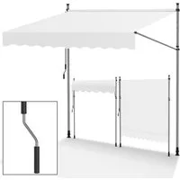 Clanmacy Klemmmarkise Klemmmarkise Balkonmarkise 250cm mit Handkurbel ohne Bohren Creme