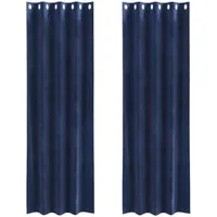 vidaXL Vorhang Vorhänge 2 stk. Dunkelblau 140 x 225 cm Samt (2 St), Samt