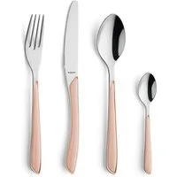 Kuppels Besteck-Set PRISMA (24-tlg), 6 Personen, Edelstahl Rostfrei 18/0, spülmaschinenfest, in apricot, hochglanzpoliert