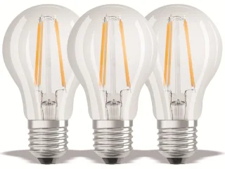 OSRAM LED-Lampe BASE CLASSIC A60, E27, EEK: E, 7 W, 806 lm, 2700 K, 3 Stück