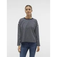 Vero Moda Blusenshirt VMABBY LS O-NECK TOP JRS NOOS 188780001 Navy Blaze