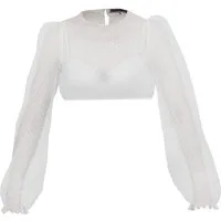 MarJo Dirndlbluse Dirndlbluse Kinding Langarm Puffarm ecru