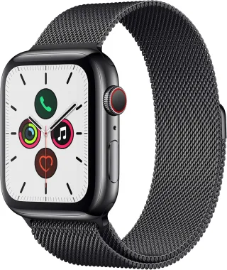 Apple Watch Series 5 [GPS + Cellular inkl. Milanaise-Armband space schwarz] 44mm Edelstahlgehäuse space schwarz