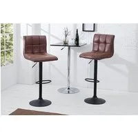riess-ambiente Barhocker MODENA vintage braun/schwarz - Microfaser, Metall, mit Lehne, drehbar, 360° drehbar, höhenverstellbar