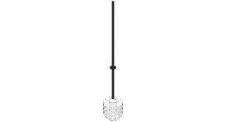 Giese WC Bürste, Stiel in schwarz matt, Bürstenkopf weiss, 81305-14 81305-14