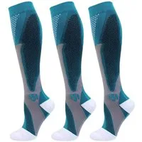 Mutig Kompressionsstrümpfe 3 Paar Kompressionsstrümpfe Laufsocken Kniestrümpfe Stützstrümpfe (15-25mmHg Stützstrümpfe Sport Kompressionssocken mit Elastisch, Compression Socks für Sport, Laufen, Flug, Reisen,Fahrrad Radsport) Reisestrümpfe Kompressio