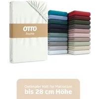 OTTO home Spannbettlaken BLACKBERRY in BASIC und PREMIUM Qualität, 100% Baumwolle, Jersey (160 g/m), Gummizug: rundum, (2 Stück), für hohe Matratzen bis 28 cm, Bettlaken, Spannbetttuch, pflegeleicht