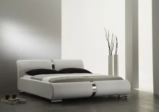 Polsterbett Bett Doppelbett Tagesbett DAKAR 120x200 cm Weiss