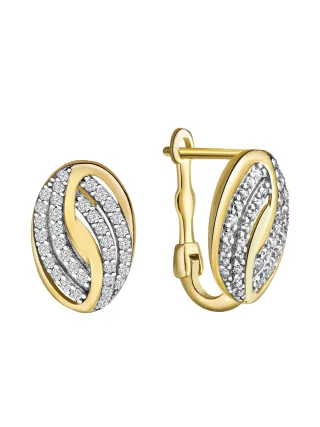 Fascination by Ellen K. Klappcreolen 585/- Gelbgold bicolor Zirkonia