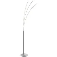 casa NOVA LED Stehlampe TRISTAR, 3-flammig, Nickelfarben, Weiß, Metall, Dimmfunktion, Memoryfunktion, LED fest integriert, Extra-Warmweiß, Lampenschirme aus Kunststoff, B 65,5 x H 188 x T 34 cm