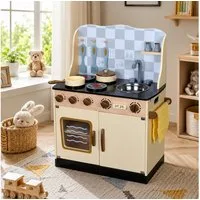 Best for Kids Spielküche Spielküche – Holzküche für Kinder mit Backofen, Spüle, Herd & Zubehör Holz, Herausnehmbare Spüle, Realistisches Rollenspiel, Stabile Konstruktion