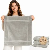 Lashuma Geschirrtuch - Premium, (Spar - Set, 4-tlg., 4er Frottee Küchenhandtücher 50x50 cm), aus 100% Baumwolle, extra saugstarkt und langlebig