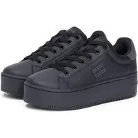 Tommy Jeans TJW FLATFORM ESS MU Plateausneaker, Freizeitschuh, Halbschuh, Schnürschuh mit Kontrastbesatz