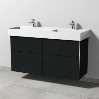 Sanipa 3way Waschtischunterbau zu Duravit Dura Square Waschtisch mit 4 Auszügen, Vulkan-Matt BP4221V