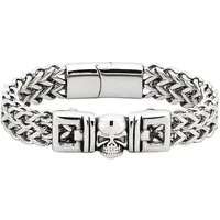 Bruno Banani Edelstahlarmband Schmuck Geschenk Armschmuck Edelstahl mit Totenkopf-Motiv