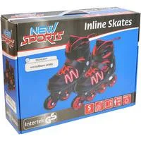 Inliner mit verstellbarer Größe 31 bis 34 und ABEC 7 Carbon Kugellager, Inline-Skates schwarz
