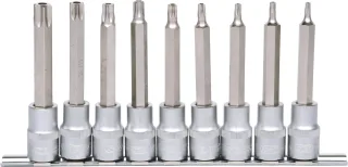 KS Tools 1/2" Bit-Stecknuss-Satz, lang, 9-tlg, TB20-TB60 mit Stirnlochbohrung - 917.1790