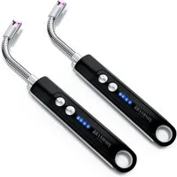 Brandson Feuerzeug Lichtbogen Stabfeuerzeug elektrisch, Kerzenanzünder, USB aufladbar (2-St), 2er Set Kaminanzünder mit Akku für Küche Kerzen Gasherde Grill Kamin