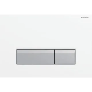 Geberit Sigma40 Betätigungsplatte weiß/Aluminium mit Tasten 242601KQ1