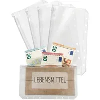 BeginnerBudget Prospekthülle A6 Klarsichthüllen Reißverschluss PVC Budget Organizer (4/8/12 Pack)