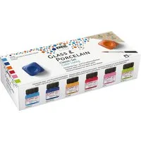 Kreul Bastelfarbe Glass & Porcelain Classic-Set Color Living, 6 x 20 ml